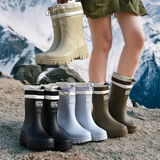 Family-sized Waterproof & Non-slip Rain Boots for Outdoor Activities, Matching Designs for Adults & Kids