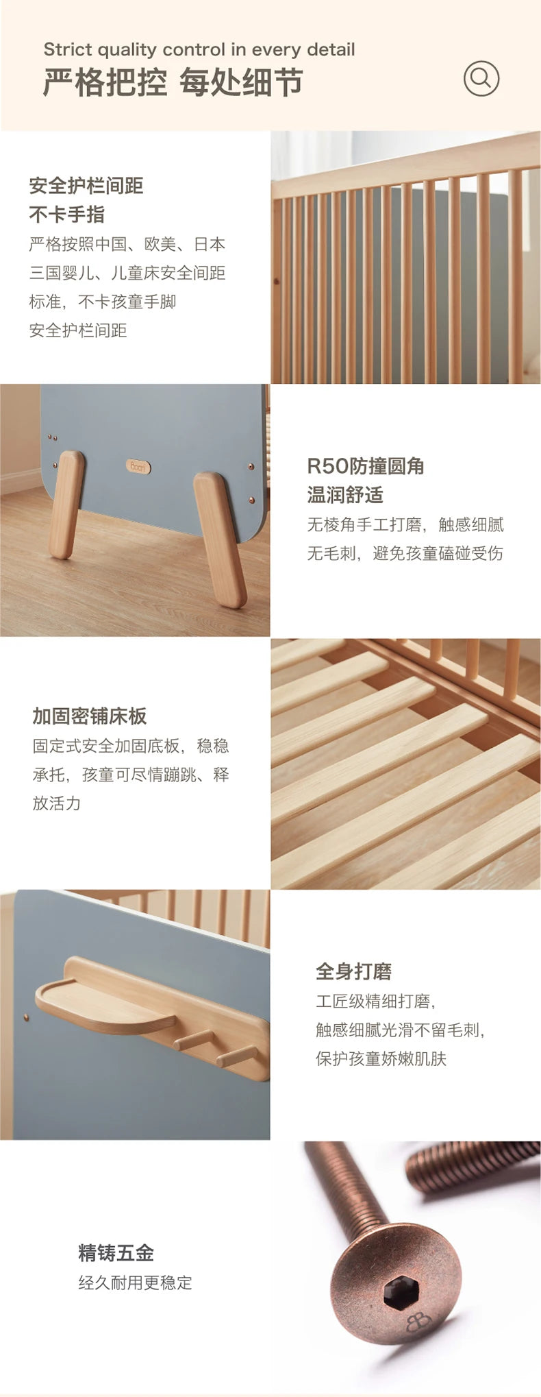 ZZ  Splicing Bed Children's Seamless Bedside Bed Widened Crib Adjustable High Guardrail Bed