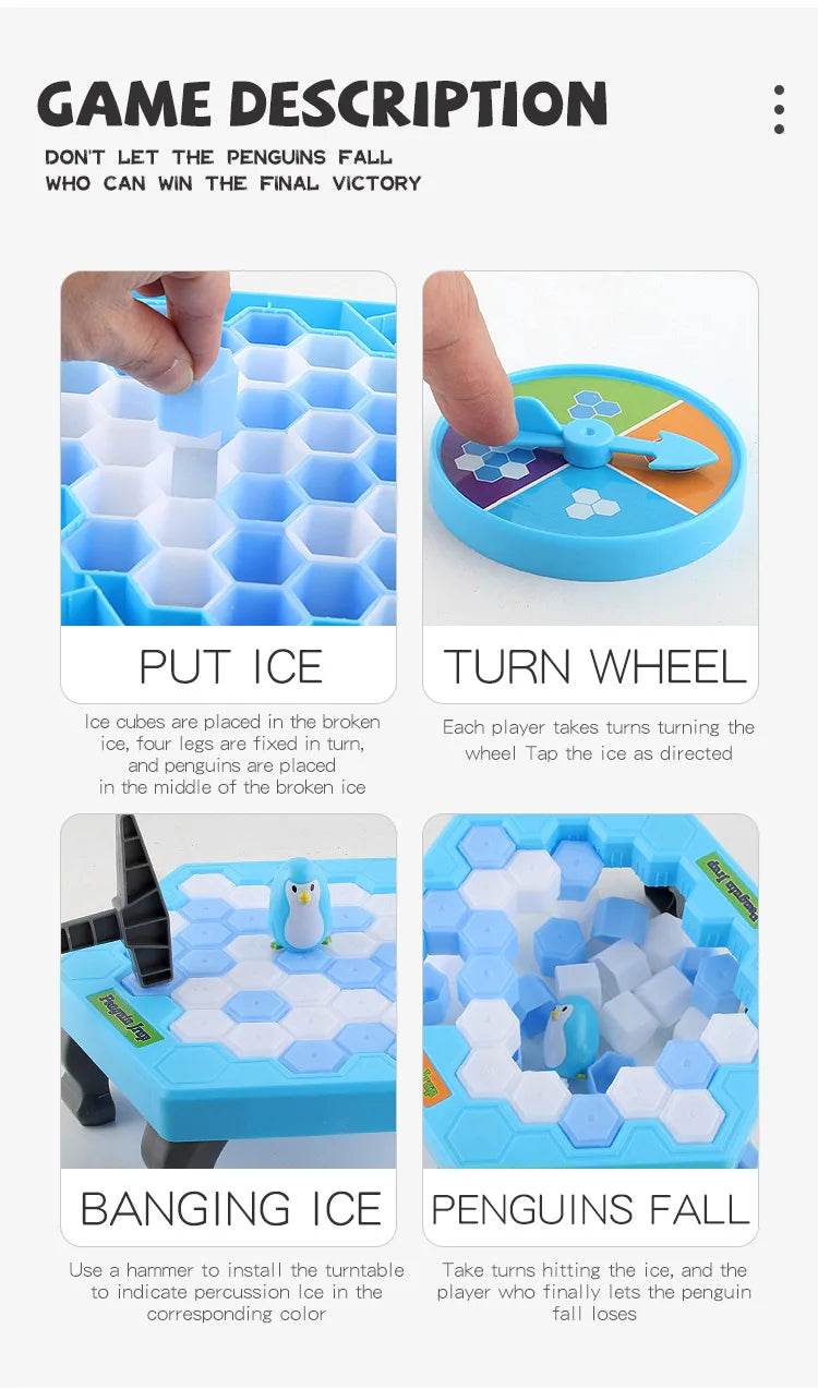 Penguin Breaking Ice Table Game Parent-child Interactive Puzzle Toys party game for kids juegos family games Birthday gift toys - AIAZ