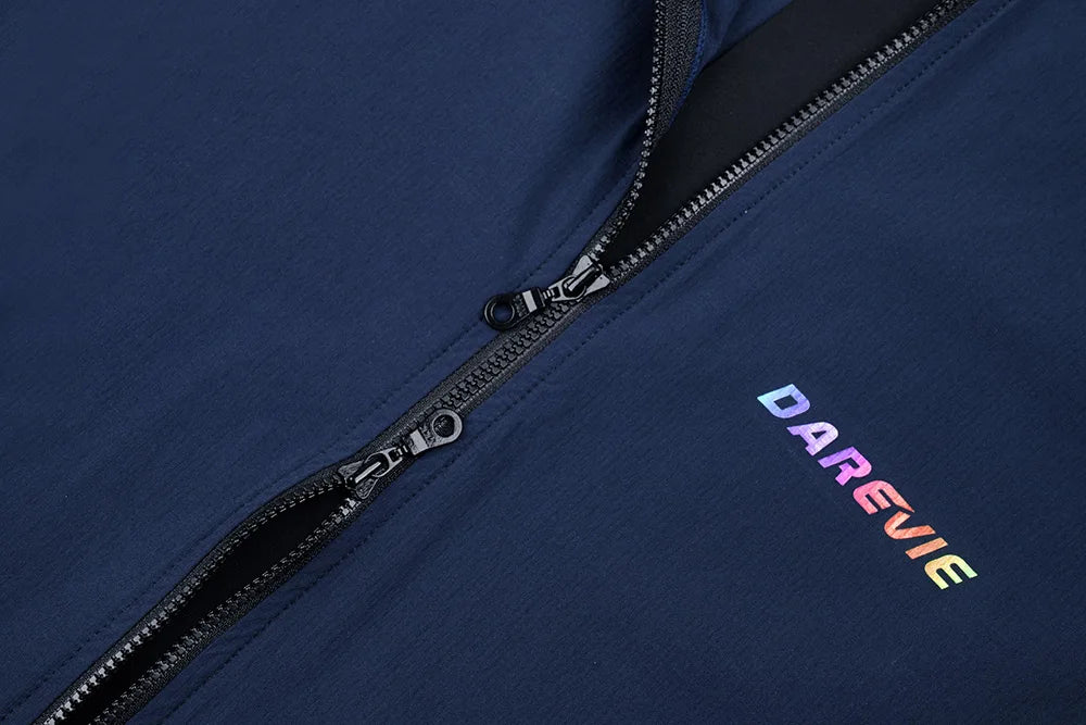 DAREVIE Cycling Vest Windproof Cycling Wind Gilet Waterproof 2 Way Zippers Cycling Windbreaker Back Zipper Pockets Men Women