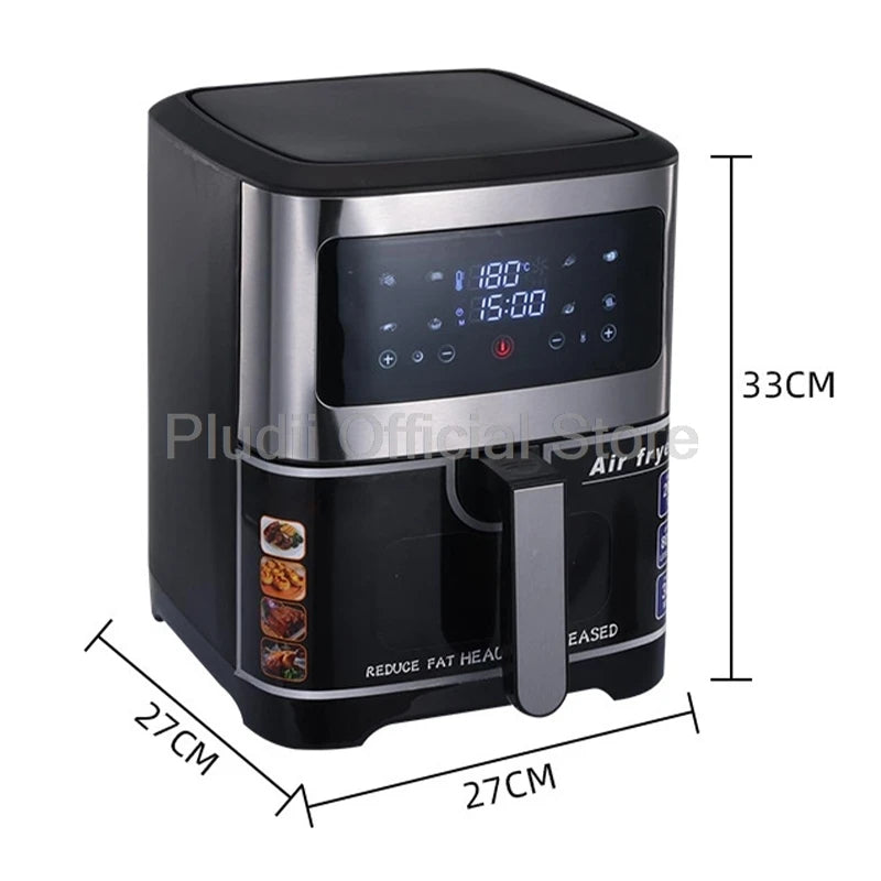 1400W 6L Smart Air Fryer Oven Large Capacity 360 Hot Air Circulation Transparent Window Healthy Cook for Home Kitchen Appliance