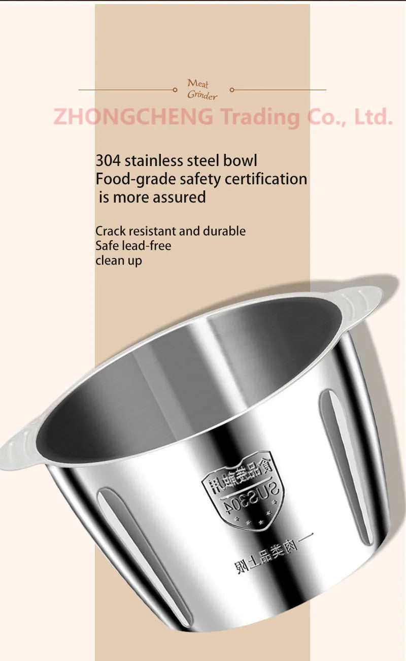 Kitchen household electric meat grinder stainless steel stuffing minced vegetables minced meat mincer small garlic chili cooker