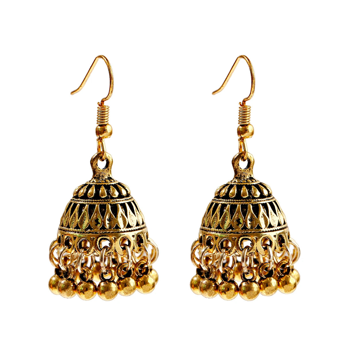 Boho Afghan Ethnic Drop Earrings For Women Pendient Gold Color Gyspy Silver Color Bell Ladies Indian Earring Jewelry