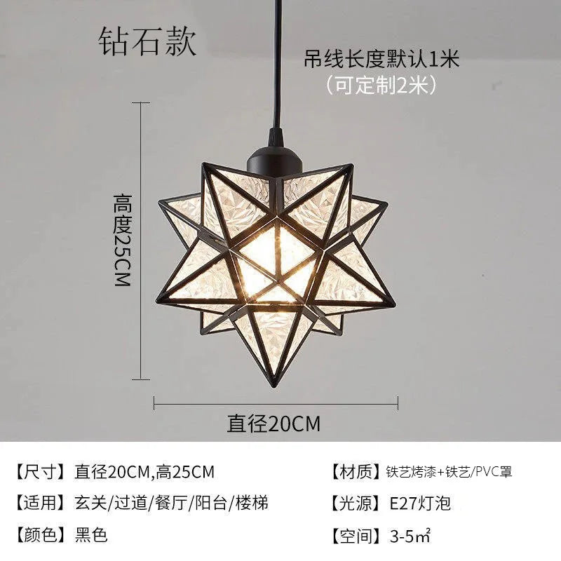 Lamps for Living Room Decor Five-pointed Star Ceiling Modern Balcony Corridor Porch Fashion Network Red Star  Ceiling Light