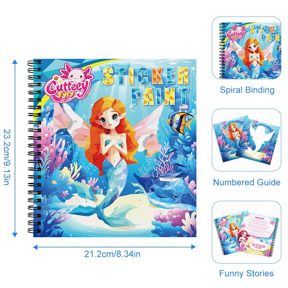 Montessori Sticker Puzzle Book With Story For Kids Educational Jigsaw Sticker Creative Games Children's Mosaic Toy Birthday Gift