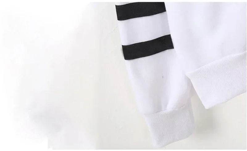 Fashion Women'S Hooded Autumn And Winter Fleece Stripe Hoodies/Sweater For Women Casual Hockey Mom Printed Long Sleeve Pullover - AIAZ