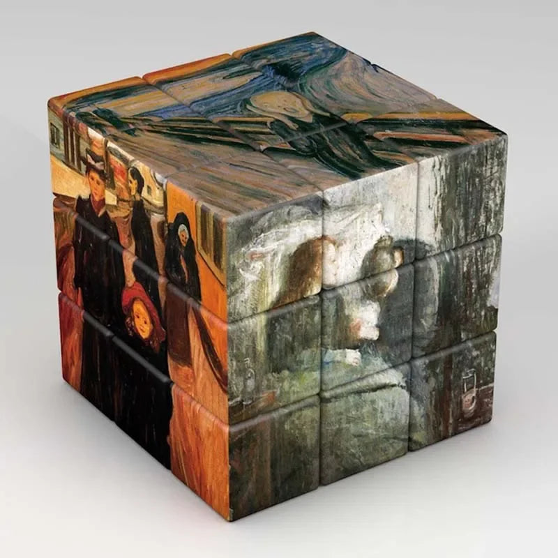 3x3x3 Magic Printing Magic Cube Van Gogh Multi-Element Customized Pattern Magic Cube Children's Gifts Educational Toys