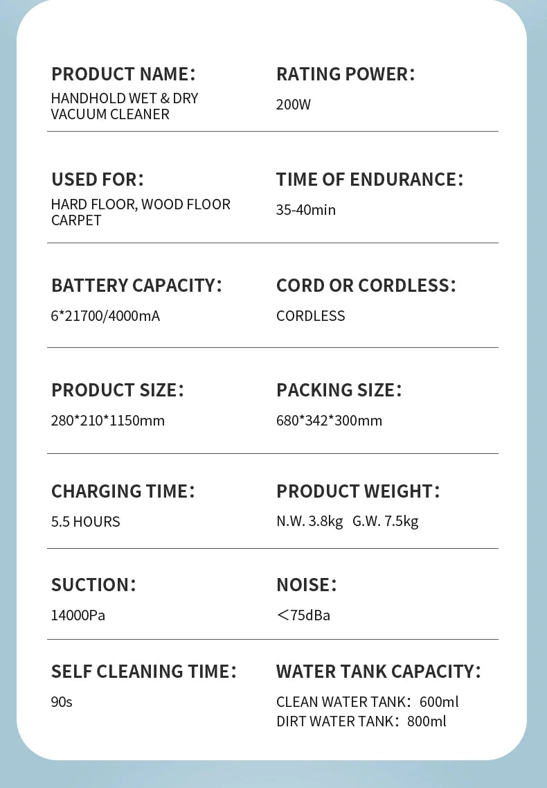 Liectroux i7Pro Cordless Vacuum Cleaner for Wet And Dry Cleaning, Smart Washing for Home Multi Surface Floor,14Kpa, Self-drying