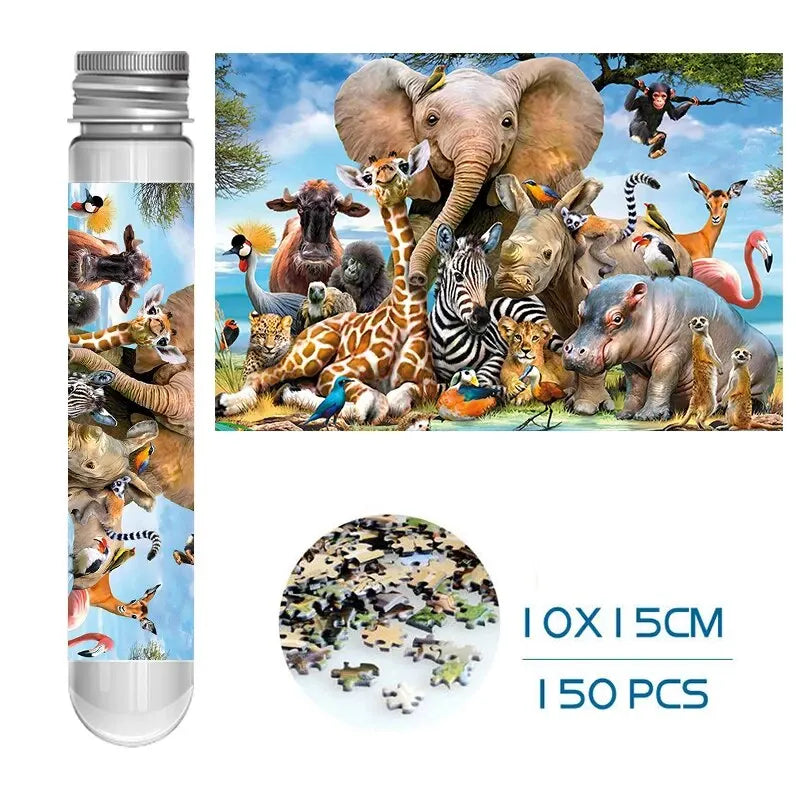 MaxRenard Jigsaw Puzzle Mini Pieces 150pcs Test Tube Educational Toy Family Game Portable Leisure Toy