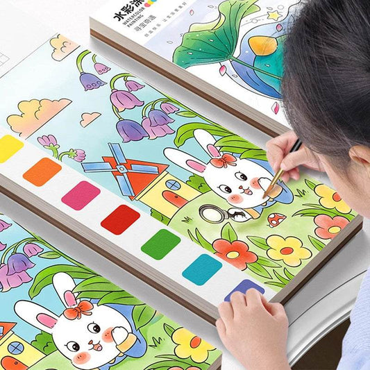 12Pages Coloring Books Portable Watercolor Painting Book Graffiti Picture Books Painting Drawing Toys For Children Gift - AIAZ