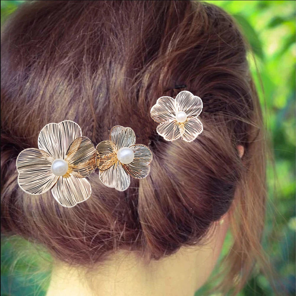 2PCS Bridal Headdress Handmade Flower Pearl Hair Comb Pins Wedding Styling Jewelry Fashion Insert Comb Hair Accessories Gifts