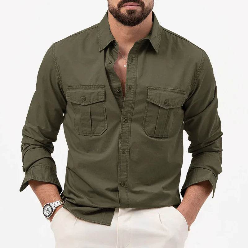 Men Shirt Mens Business Casual Shirts 2020 New Arrival Men Famous Brand Clothing Army Green Long Sleeve Camisa Masculina - AIAZ