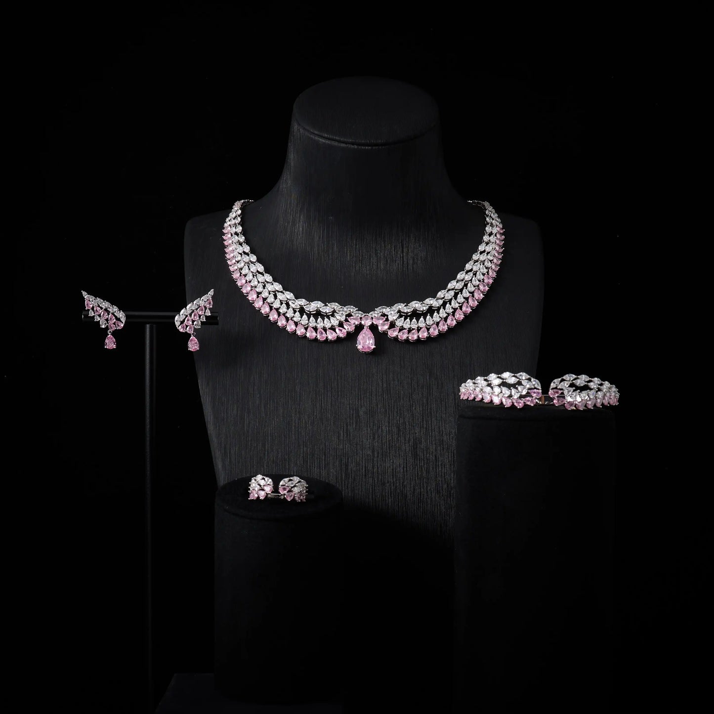 241203 Luxury Bridal Cubic Zirconia Necklace Set for Women Dubai Jewelry Sets  Wed Jewelri Wedding & Engagement musulman ens