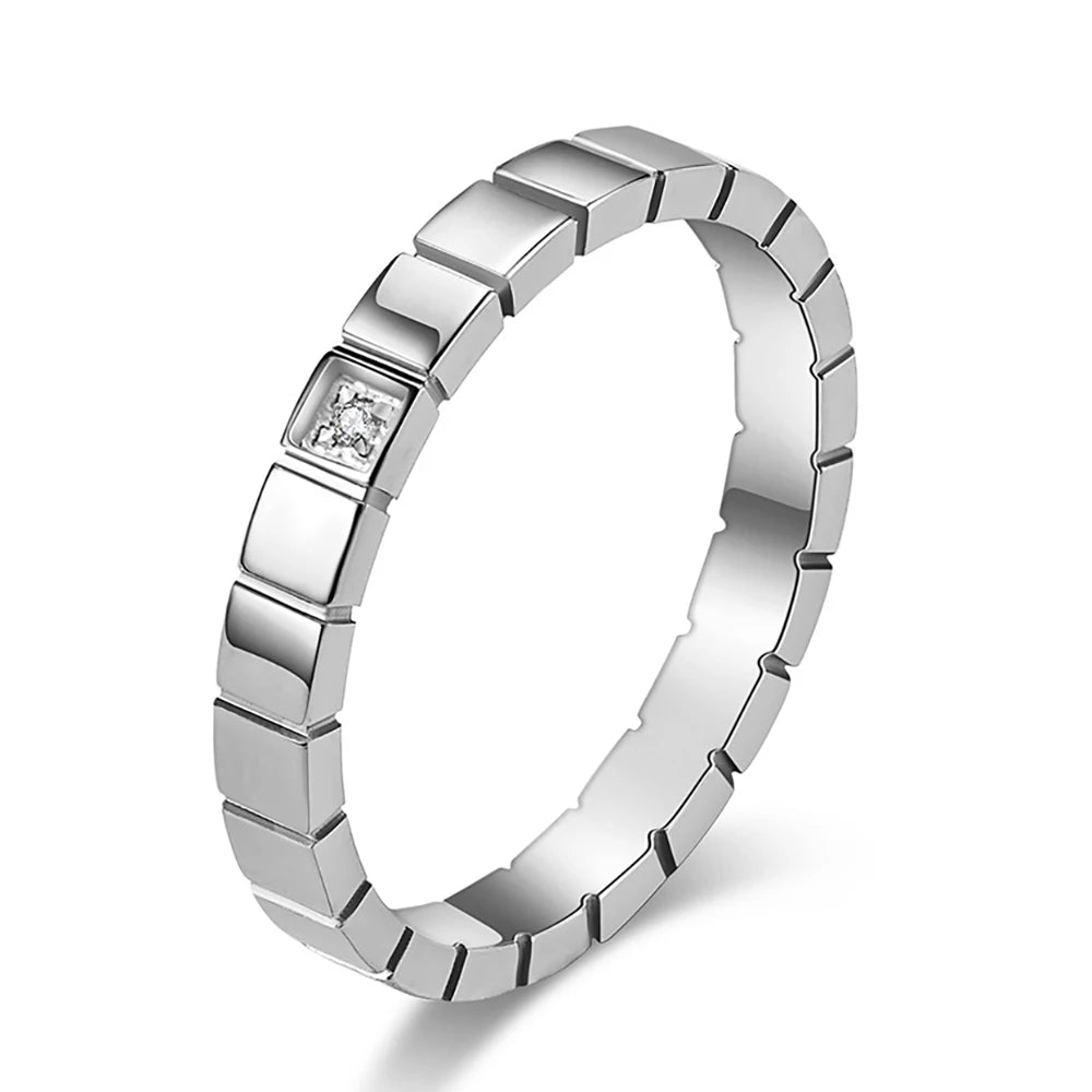 VQYSKO INS Small Square Zircon Set Women's Ring Fashion Temperament Wear Simple Single Tail Jewelry