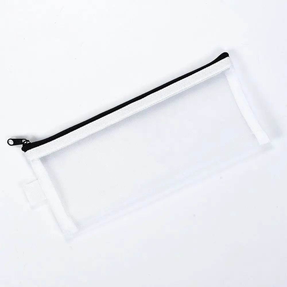 School Supplies Nylon Mesh Pencil Bag Zipper Pen Case Stationery Pouch Large Capacity Stationery Holder Bag Kids - AIAZ