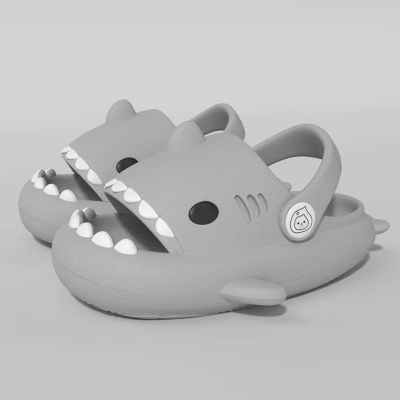 Children Sandals Kids Slippers Shoes Cartoon Shark Summer Boys Girls Baby Thick Soft Sole Non-slip