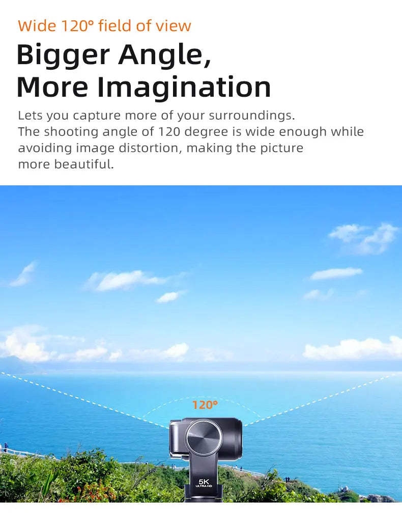 ORDRO M5 5K Action Pocket Video Camcorder Infrared IR Night Vision Big Touchscreen Vlog Camera with Tripod Remote Control SDcard