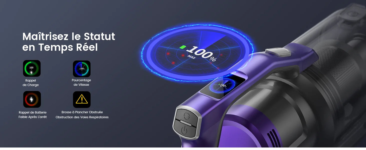 Honiture S14 Cordless Vacuum Cleaner 450W 38000PA Handheld Removable Battery Wireless smart Home Appliance 50 mins