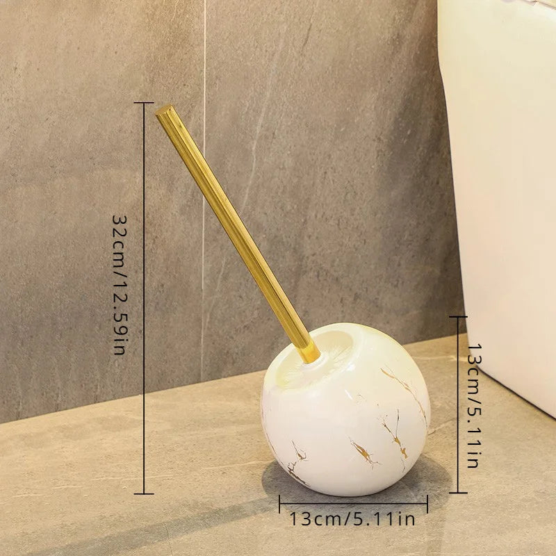 Nordic Ceramic Base Imitation Marble Toilet Brush and Holder Household Bathroom Toilet GapCleaning Supplies Bathroom Accessories