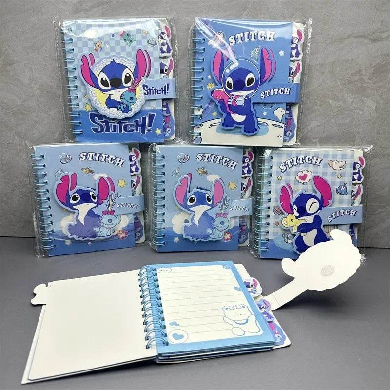 Stitch Notebook lovable Anime Cartoon School Supplies Portable Diary Fashion Office Supplies Coil Book Children Gift - AIAZ