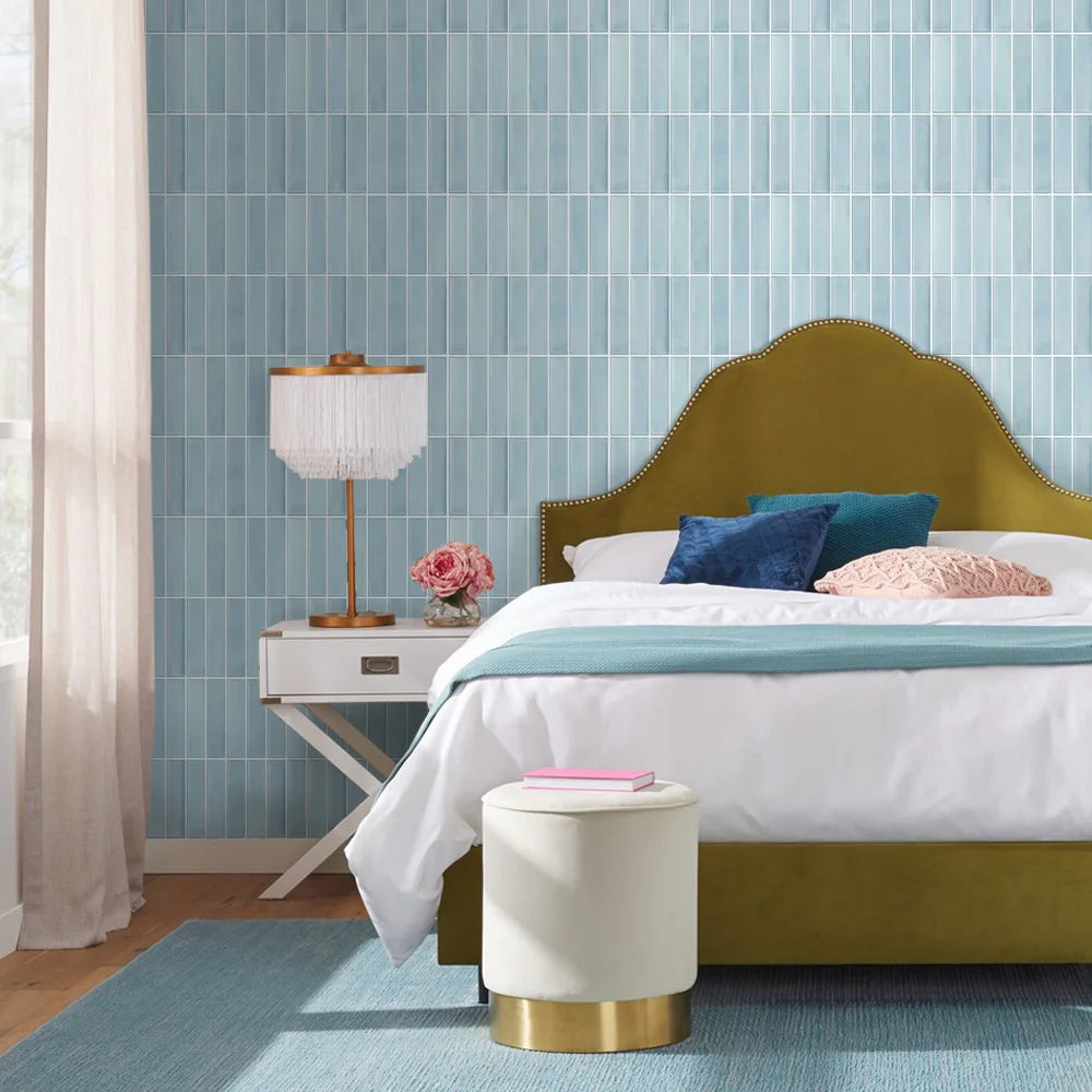 10pcs 3D Tile Stickers, Self-adhesive Green Tiles, Bathroom Wall Tile Stickers, Water and Mold Resistant, 30x30cm