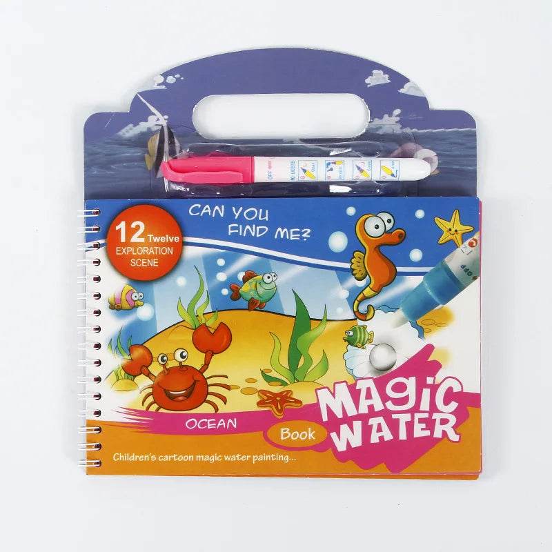 Magical Water Painting Book Toddler Early Education Toys Reusable Magic Drawing Coloring Book for Kids Children Montessori Toys - AIAZ