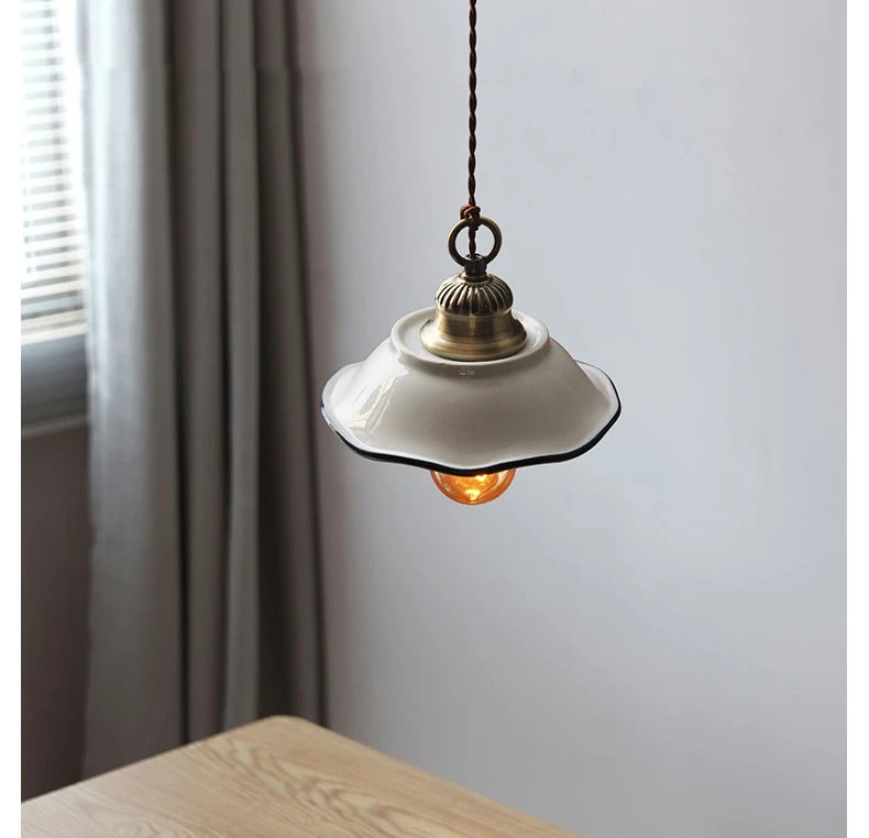 IWHD Modern Simple Ceramic LED Pendant Lamp Home Indoor Decor Lighting Bedroom Restaurant Dinning Living Room Lights Hanglamp