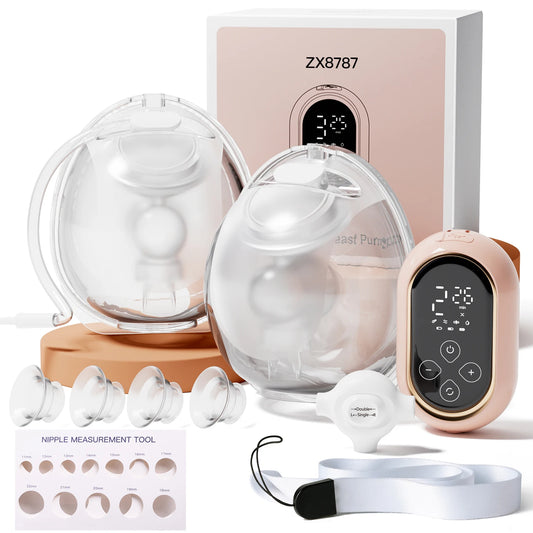 NCVI Double Electric Breast Pump,Ultra-Light Wearable Breastfeeding Pump,4 Modes 9 Levels,19/21mm for Small Nipples