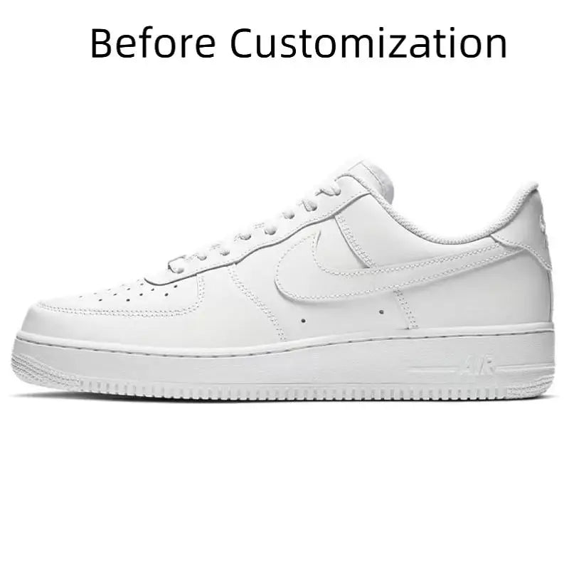 【Customize】Nike Air Force 1 Skateboarding Shoes Men Low-top White/green/black/cyan Sneakers shoes CW2288-111