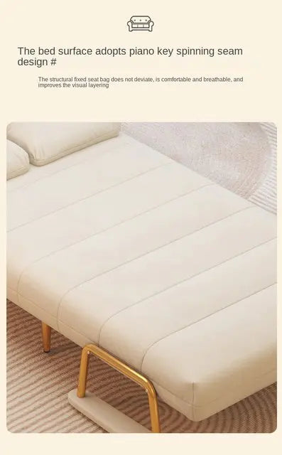 Folding Sofa Bed Dual Use Single Small Unit Balcony Living Room Multi Functional Clouding Stretching Relaxing Sofa Two Seat