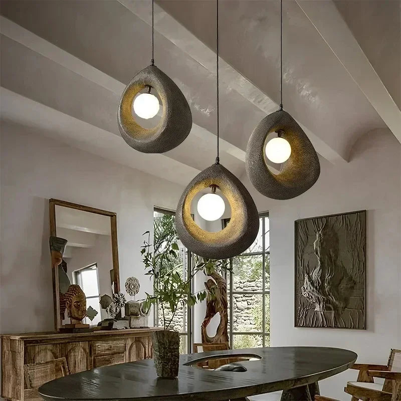 Japanese Wabi Sabi Pendant Light Nordic Dining Room Ceiling Chandelier Home Decor Bar Table Kitchen Island Creative Hanging Lamp