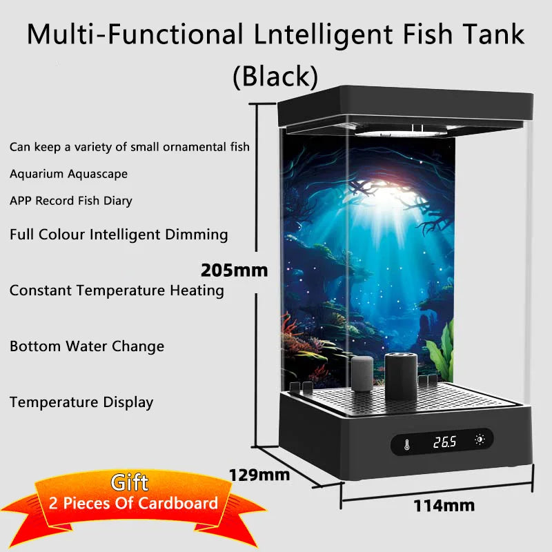 Betta Fish Tank Multifunctional Intelligent Fish Tank Temperature Control Digital Display Aquarium with RGB Ecological Light