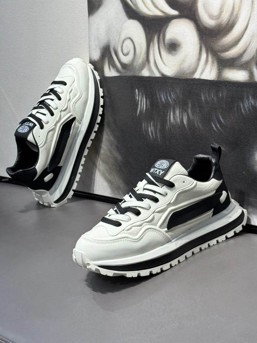 Men's Sneakers Shoes for Men Platform Sports Shoes Sports and Leisure Casual Sneaker Non-slip Fashion Wear-resistant Loafers - AIAZ