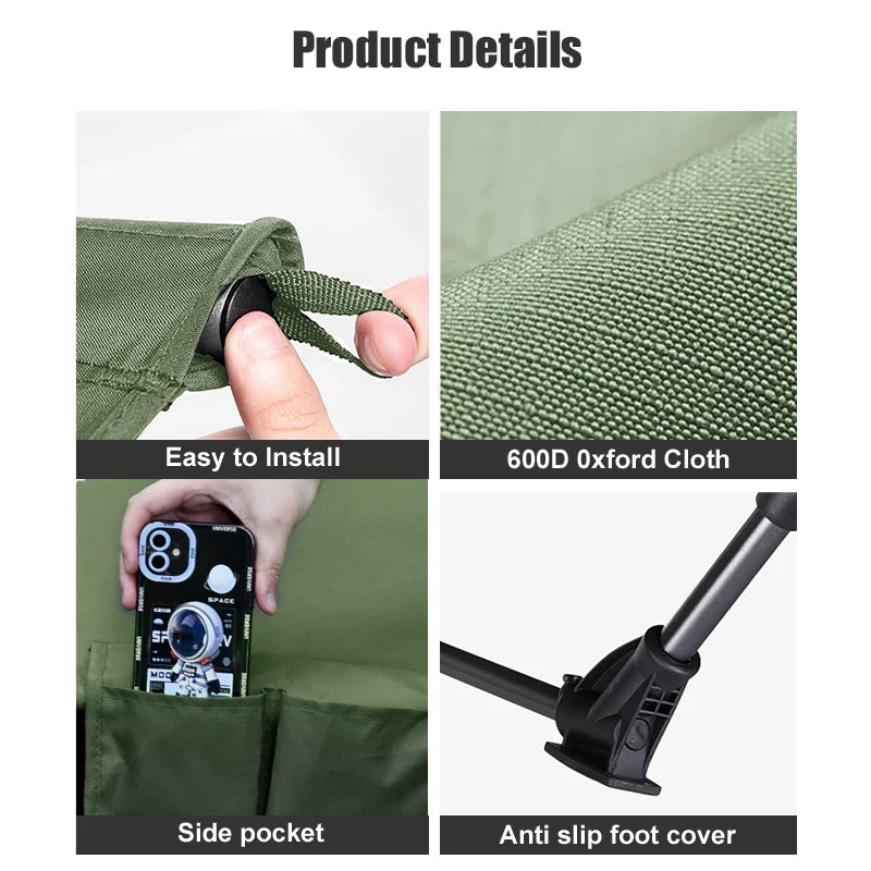 WESTTUNE Camping Cot Portable Folding Bed Outdoor Ultralight Compact Tent Bed for Camping Travel Backpacking Hiking Sleeping Cot