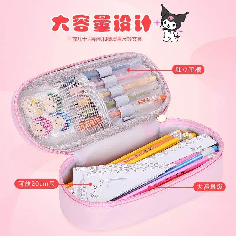 School Supplies Kawaii Pencil Case Stationery for Girls Pupil Cute Writing Bag Sanrio Kuromi Cinamoroll My Melody Student Kids - AIAZ