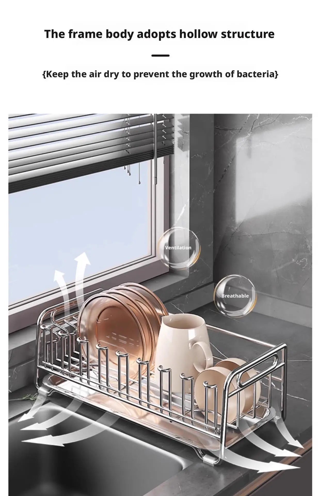 Dish Drain Rack Holder 304 Stainless Steel Bowl Drainer Tableware Cup Drying Rack Kitchen Accessories Storage Organizer Shelf