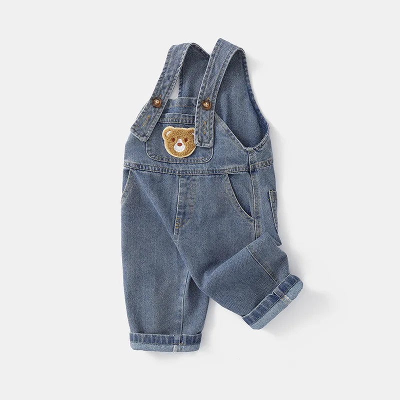 Soft Cotton Baby Boys Overalls Spring Autumn Kids cartoon Long Pants Casual Girls Jumpsuits Children Clothes SuspenderTrousers