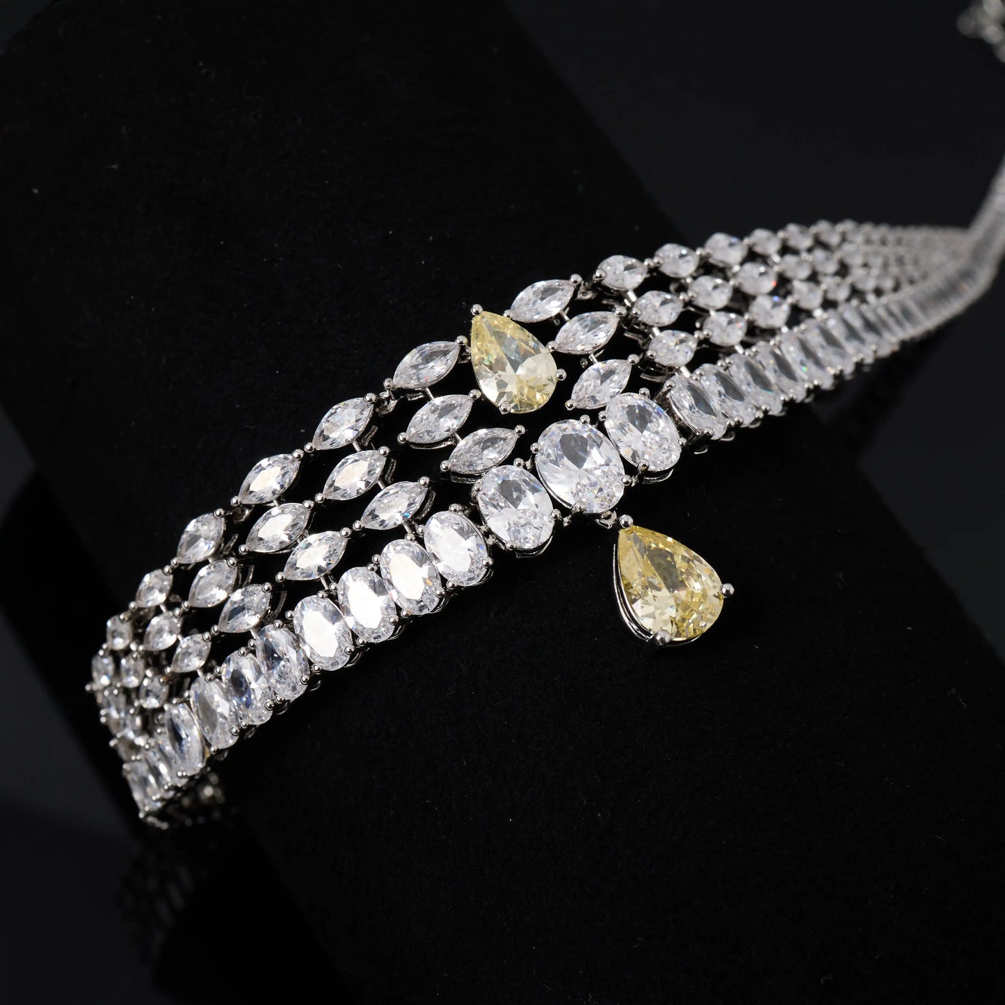 00044  Choker Necklace Sets for Women Cubic Zirconia Bridal Jewellery Set Dubai Saudi Party Engagement Accessory
