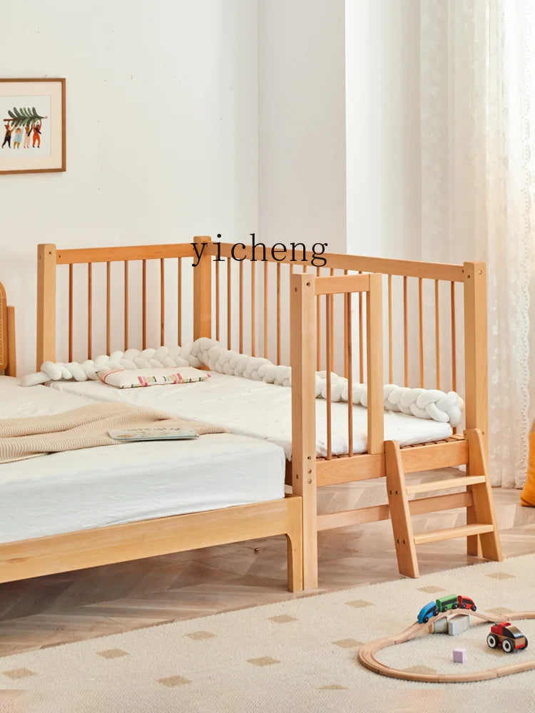 ZZ Stitching Widened Bed Newborn Children's Bed Large  Bed for Adults Sleep Warmer Crib