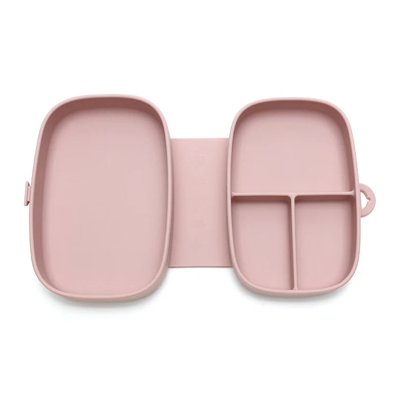 Food Grade Silicone Baby Lunch Box Leak-Proof Toddler Divided Food Container with Lid Bento Box Children Safe Tableware BPA Free