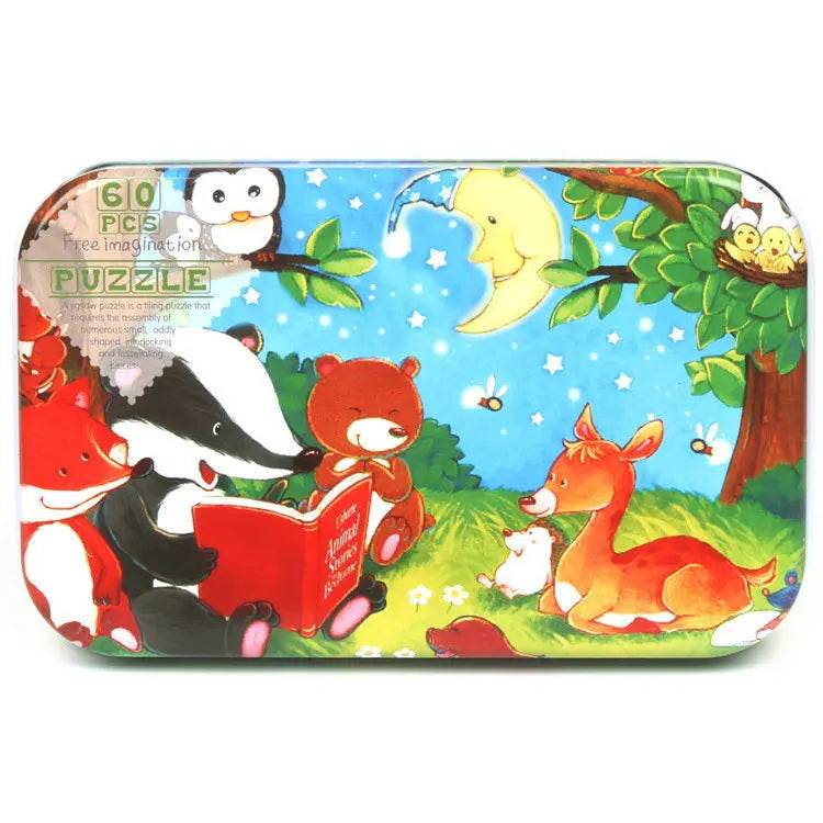 Hot New 60 Pieces Wooden Puzzle Toys for Children Cartoon Vehicle Animal Wood Jigsaw Baby Learning Educational Toy Kids Gift - AIAZ