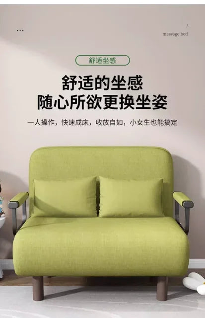 Modern Simple Foldable Sofa Bed Multi-functional Internet Celebrity Living Room Double Push Retractable Sofa Home Furniture