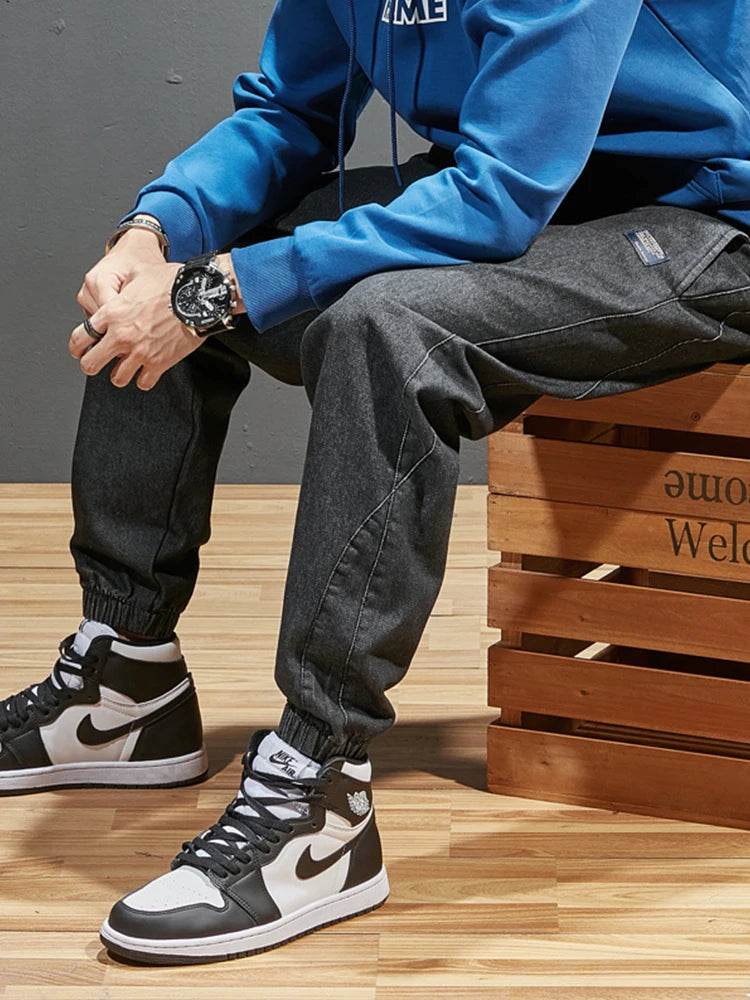 Big Size Men's Jogger Jeans 6XL 7XL 8XL Streetwear Black Blue Casual Denim Cargo Pants Stretch Cotton Taper Jeans Baggy Trousers - AIAZ