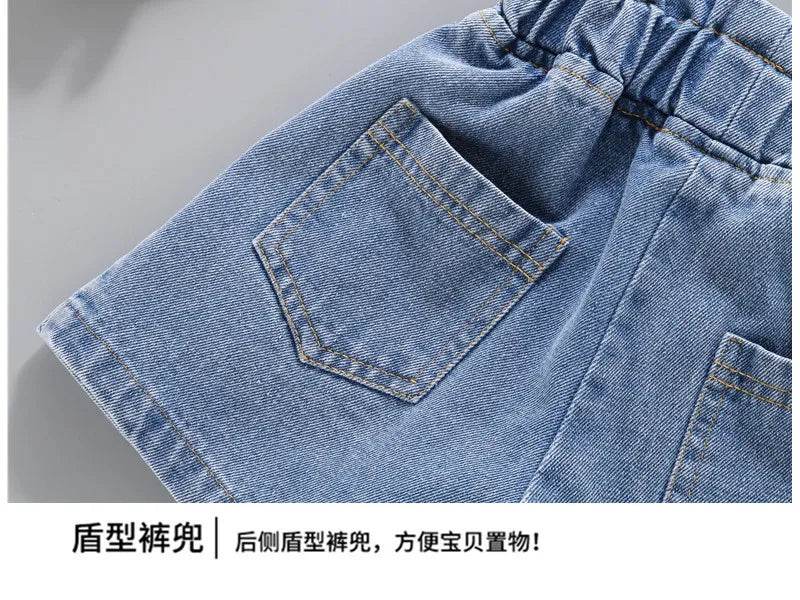 1pcs Summer Girl Kids New Mid Waist Denim Short Toddler Teenage Casual Pants Children Classics Fashion Looses Soft Jeans Shorts - AIAZ