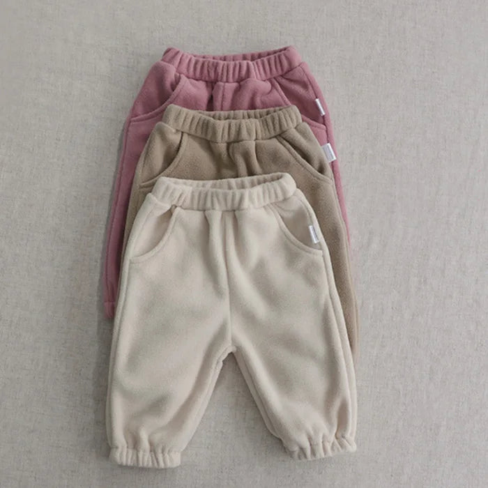 Autumn Winter Toddler Baby Boys Girl Sports Suit Children Clothes Fleece Solid Color Hoodies Suit Infant Boys Girl Outfit 2PCS