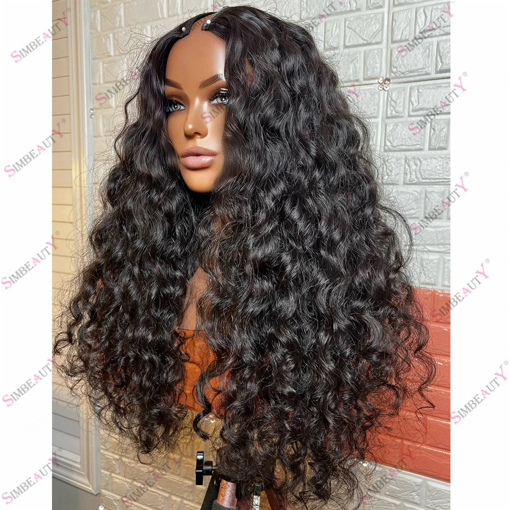 Indian Raw Wavy Hair 200 Density U Part Wigs for Black Women 1x4 Middle Open Cheap Hair Wigs V Shape Human Hair Wig Easy Install