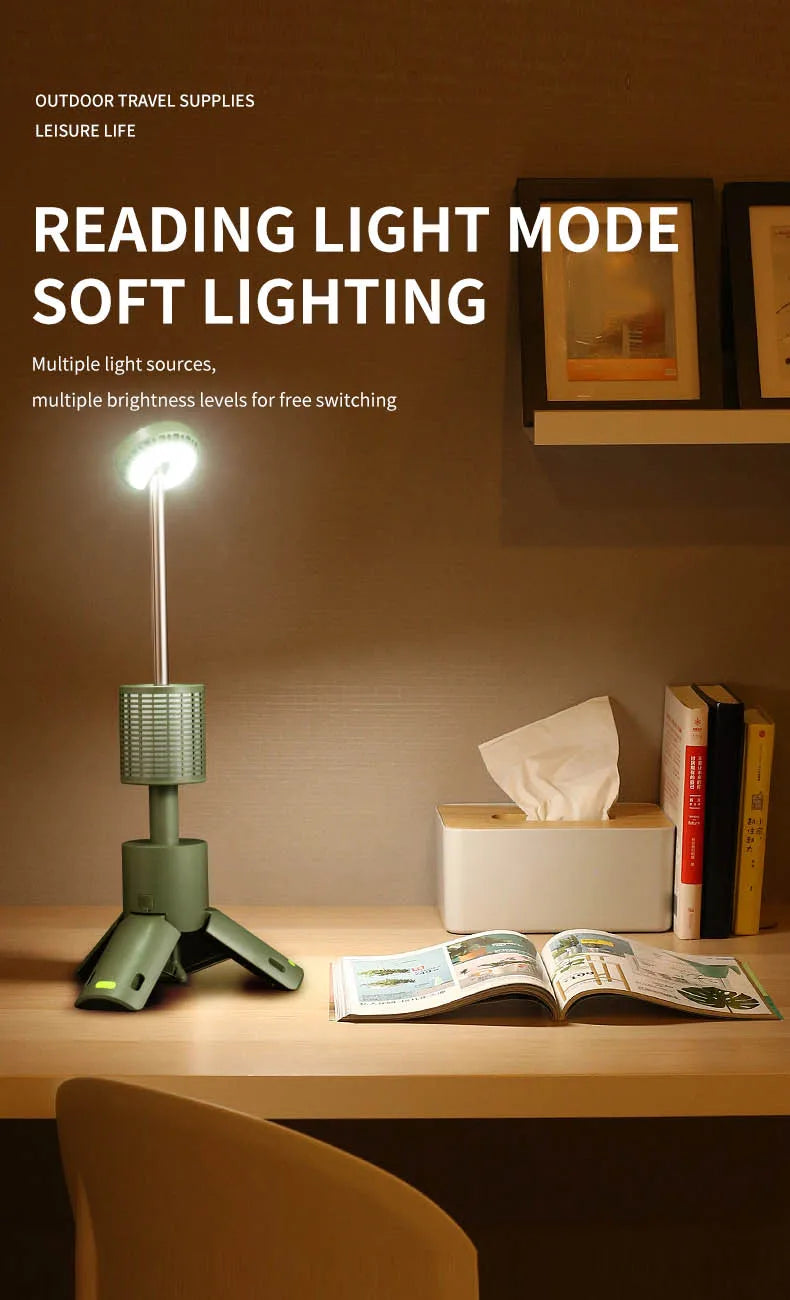 Folding Camping Light Portable Telescopic Lanterns Built-in 10000mAh Outdoor Waterproof Magnetic Lamp With Triangle Stand Base