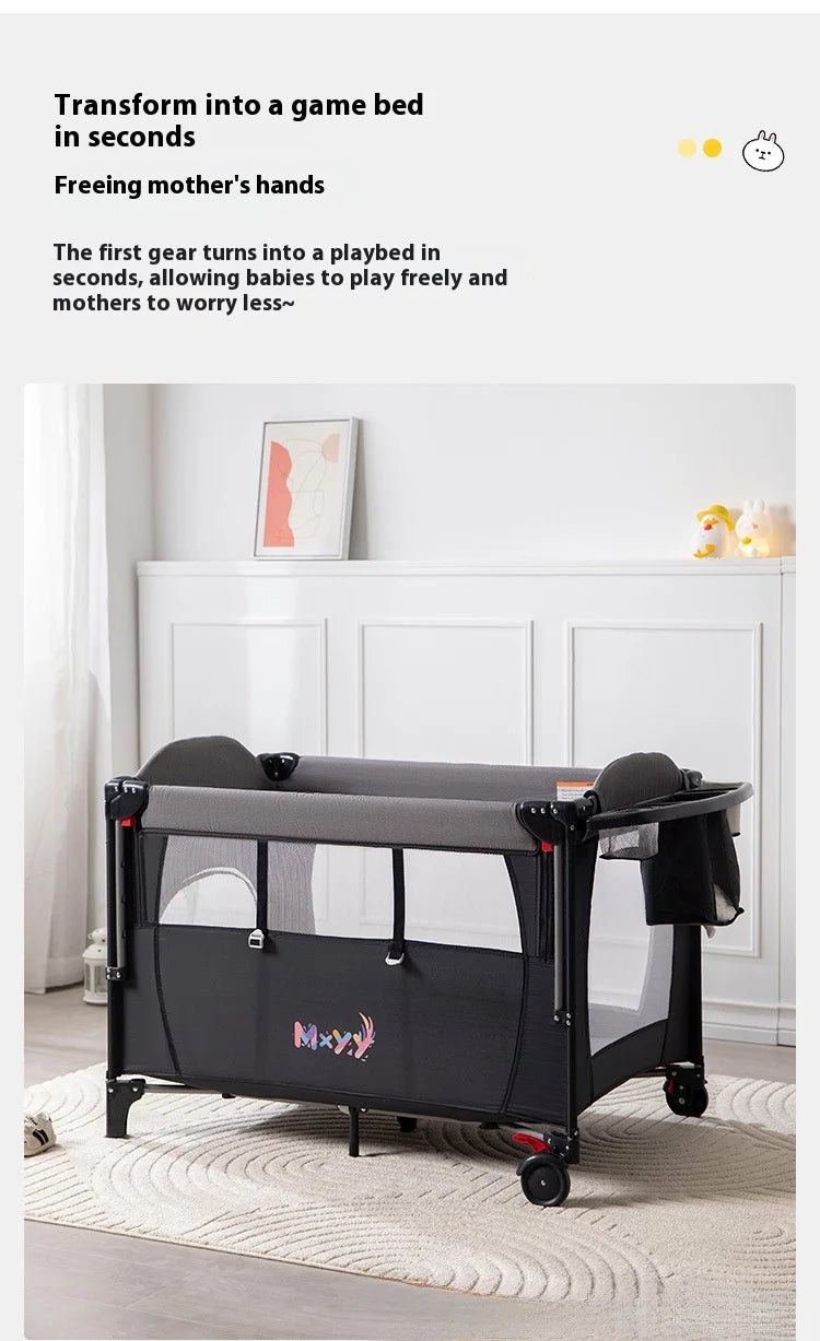 Multi Functional Newborn Bassinet Convertible Rocking Bedside Sleeper with Foldable Design, Universal Sleeping Crib for Babies