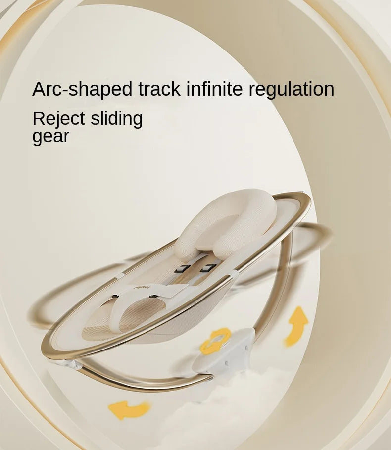 Baby Rocking Chair Electric Smart Wireless with Music & Timer Mosquito Net Baby Cradle Bassinet for Newborn Baby