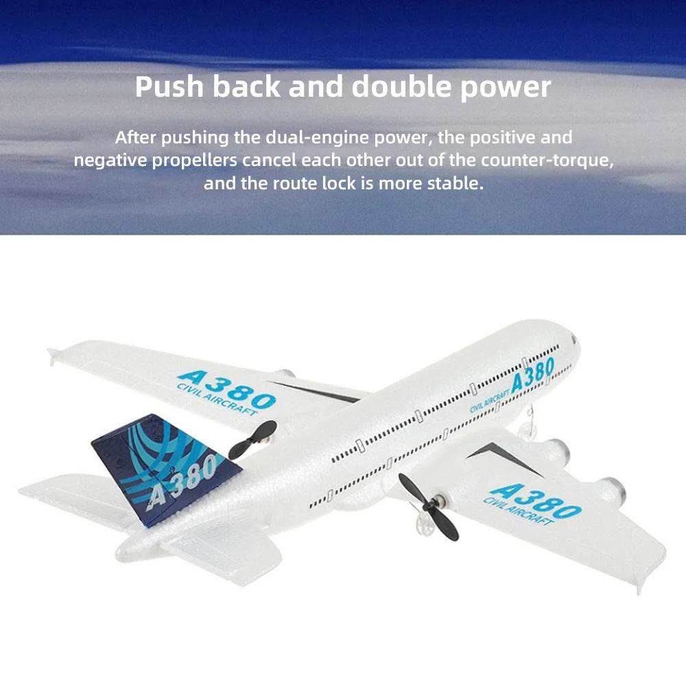 3Ch 2Ch A380 Rc Plane Glider Airplanes Remote Control Foam Aircraft Fixed Wing Aircraft 6 Gyroscope Model Airplane Toys Hobbies - AIAZ